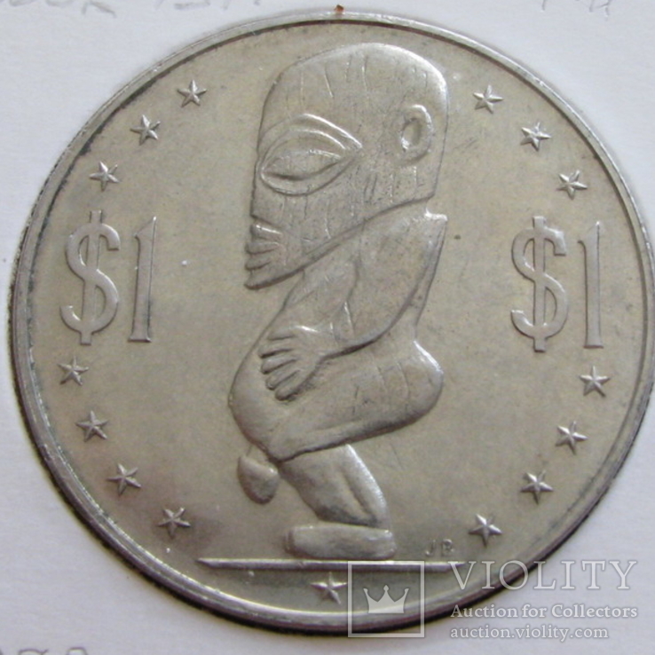 1 доллар о.Кука 1972, фото №2