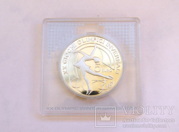 5 Евро "Фигурное катание", Италия, 2005 г. UNC, фото №2