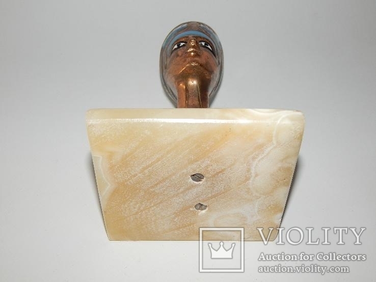 Скульптура бюст фараона бронза мрамор 3255, фото №8