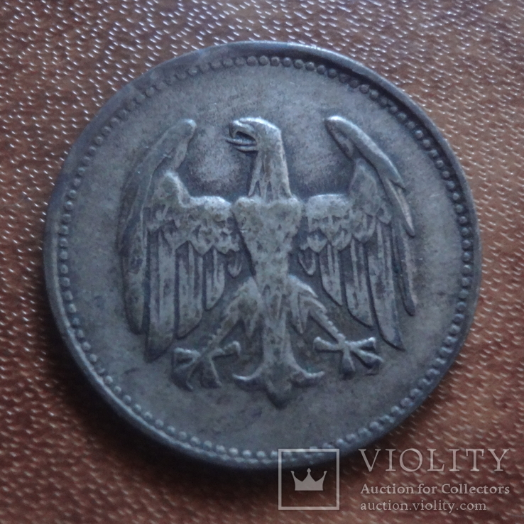 1 марка 1924 Е Германия  серебро   (М.5.6)~, фото №3