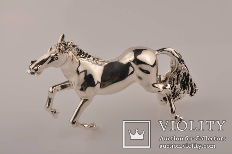 Статуэтка лошадь из ламинированного серебра., фото №4