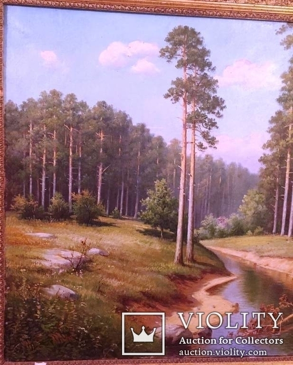 Картина  «Лесной пейзаж». Холст, масло. 117*79. Толкачевский И. (кон. XIX – нач. XX)., фото №8
