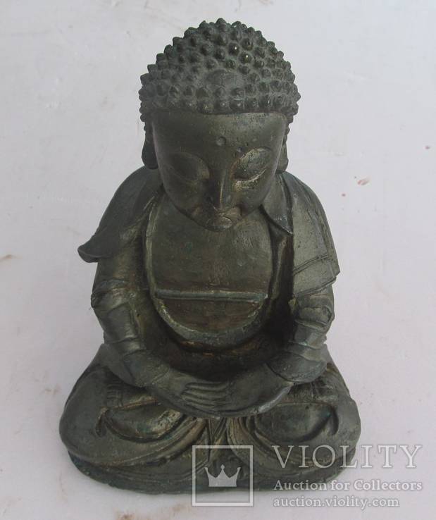 Будда, бронза, со свастикой., фото №3