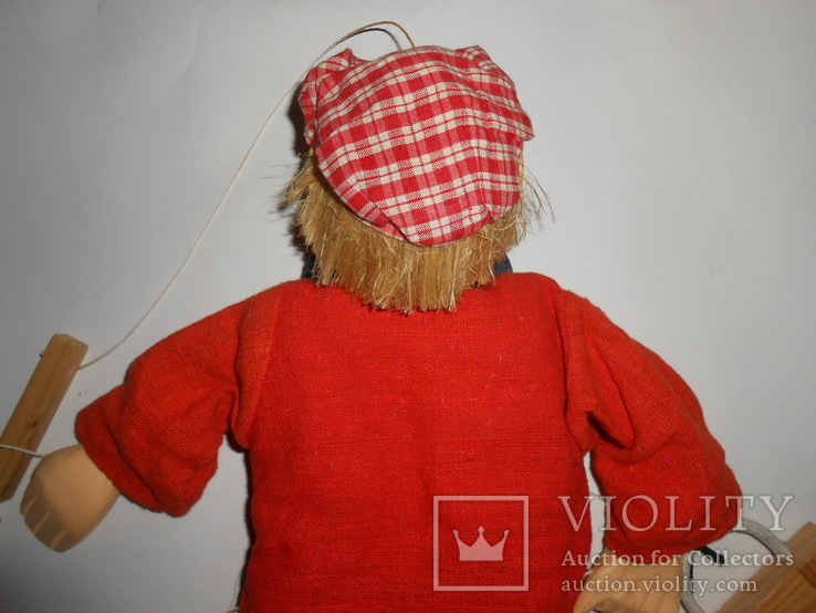 Кукла Клоун на веревочках марионетка 46,5 см, фото №6