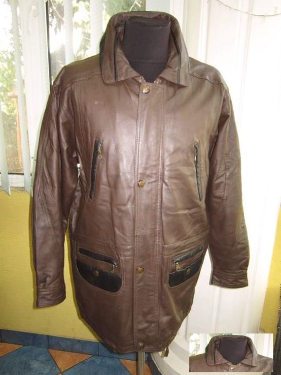 Большая кожаная мужская куртка SMOOTH City Collection. Лот 280, фото №2