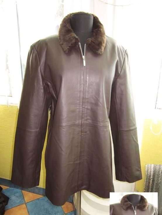 Классическая женская кожаная куртка Echtes Leder. Лот 282, numer zdjęcia 3