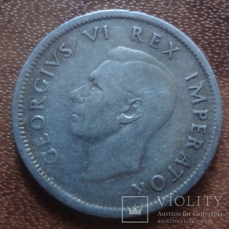  1 шиллинг 1942 Южная Африка  серебро (М.7.12)~, фото №4