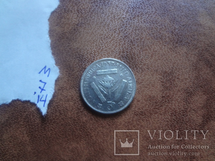 3 пенса 1937 Африка серебро  (М.7.14)~, фото №6