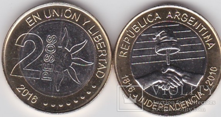 Argentina Аргентина - 2 Pesos 2016 comm. UNC JavirNV