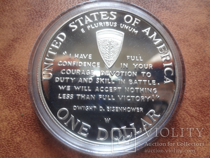 1 доллар 1995 США 2 мировая серебро, фото №4