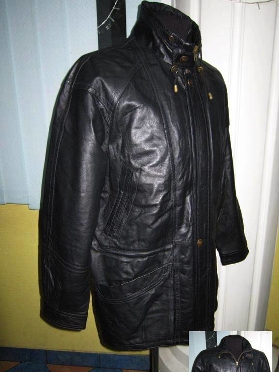 Оригинальная утеплённая мужская куртка М.FLUES. 100% кожа. Лот 51, фото №3
