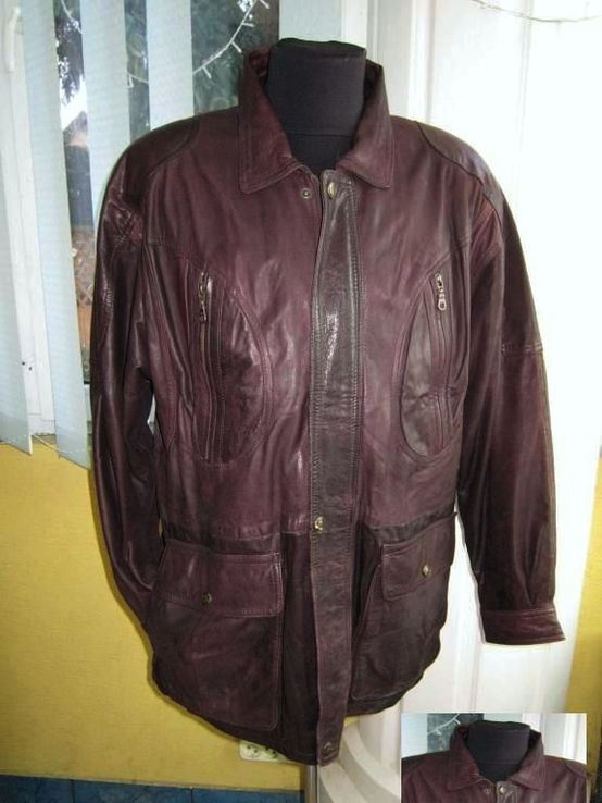 Большая оригинальная кожаная мужская куртка ECHTES LEDER. Лот 286, numer zdjęcia 3