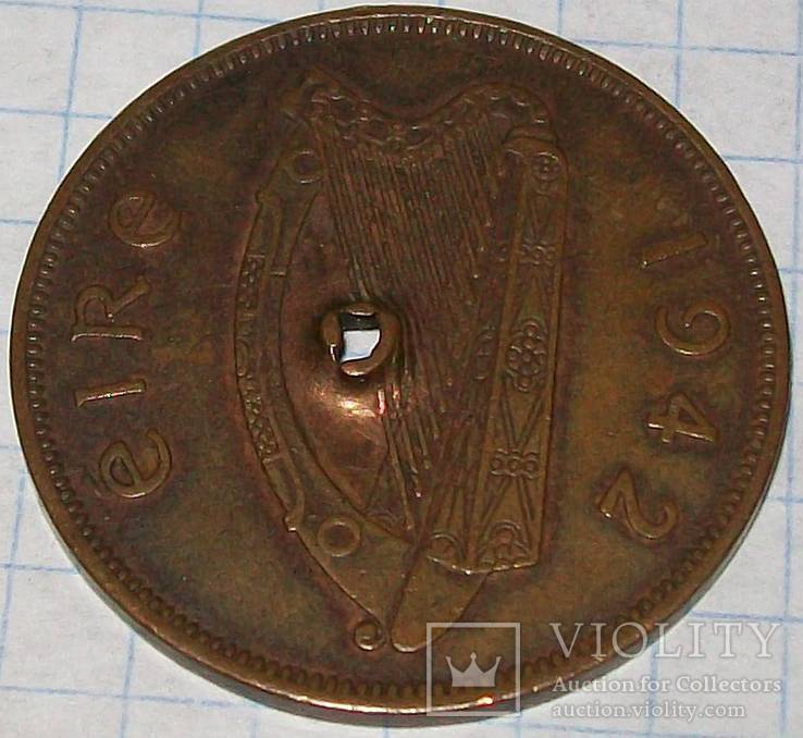 1 пенни 1942 года Ирландия., фото №5