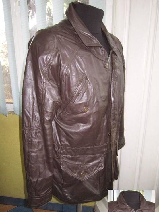 Утеплённая оригинальная кожаная мужская куртка. Лот 287, фото №3