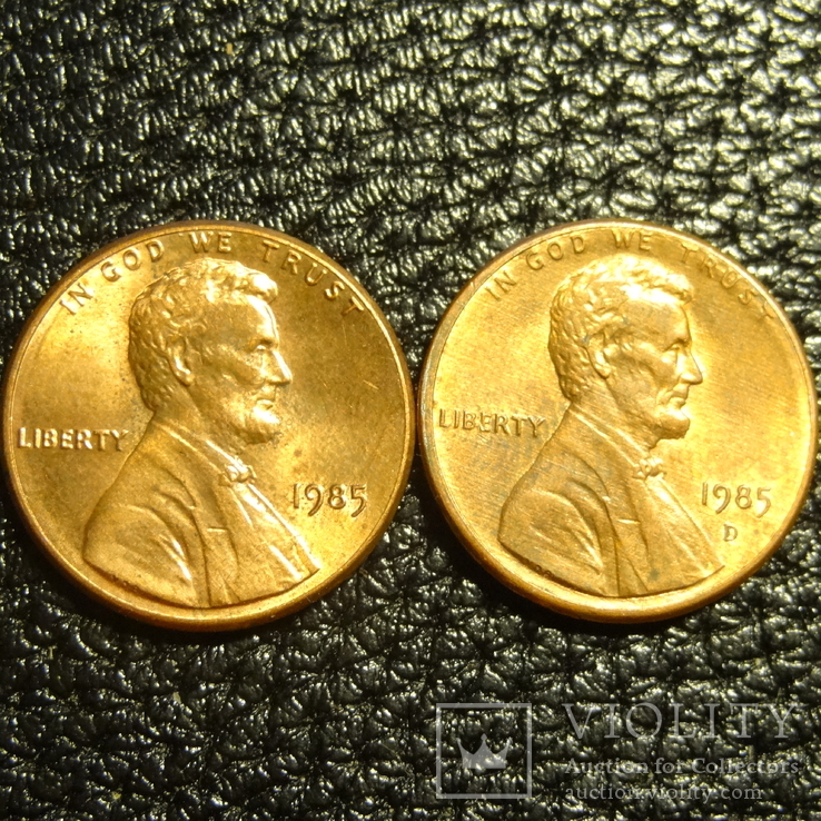 1 цент США 1985 (два різновиди)
