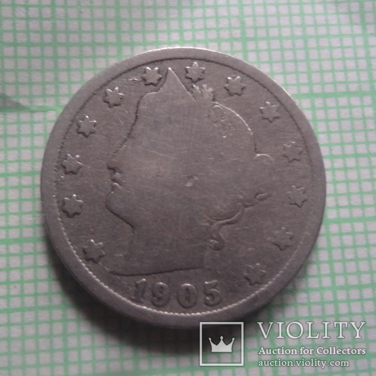 5 центов 1905 США     (Р.1.15)~, фото №2