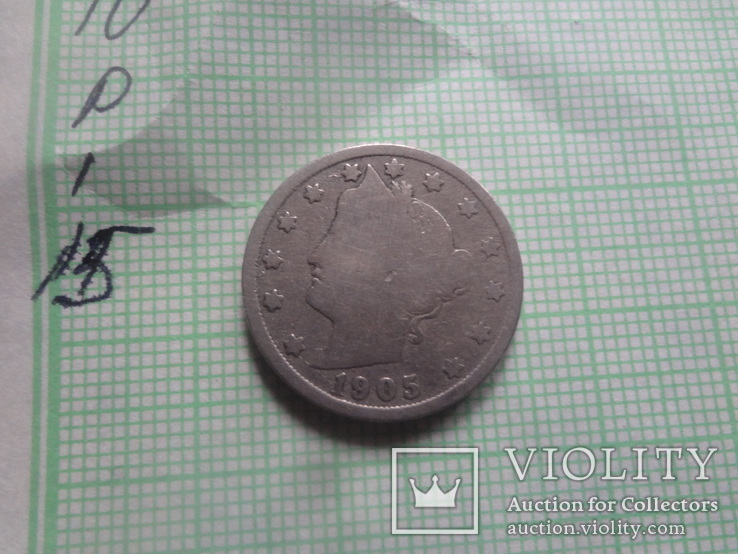 5 центов 1905 США     (Р.1.15)~, фото №4