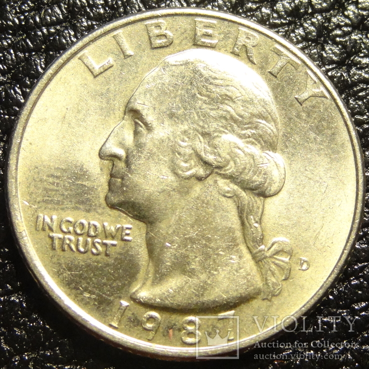 25 центів США 1987 D, фото №2