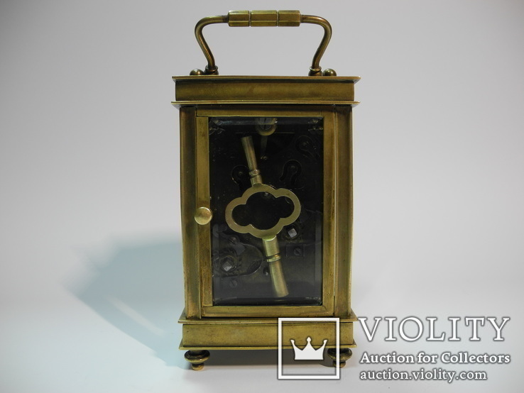 Старые каретные часы с будильником, фото №7