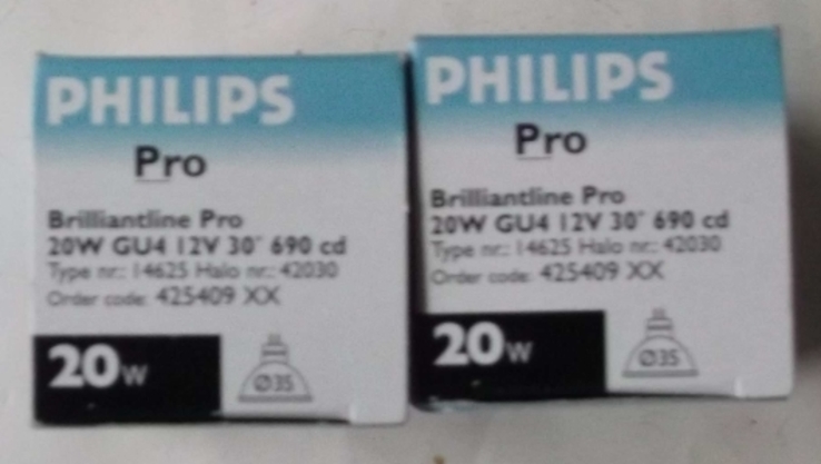 Лампа галогенная «PHILIPS» 12v.20W.GU4(5шт), photo number 6