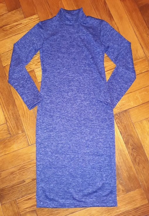 Платье гольф футляр синий меланж ангора-софт рр 42(1), photo number 5