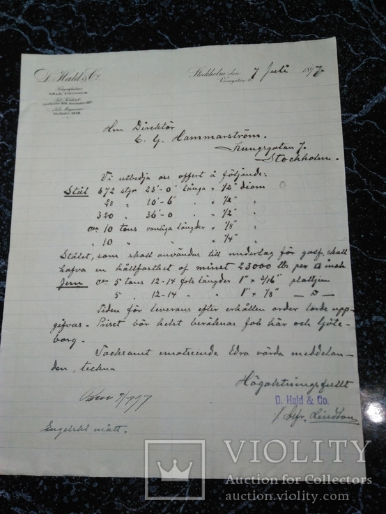 1897г Рукописное письмо на фирменном бланке на бумаге с водяными знаками производителя, фото №2
