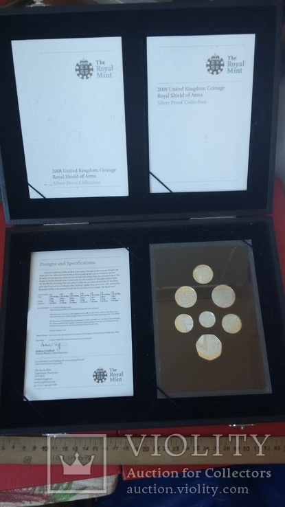 Годовой 2008 набор серебряных монет Великобритании в коробке.., фото №3