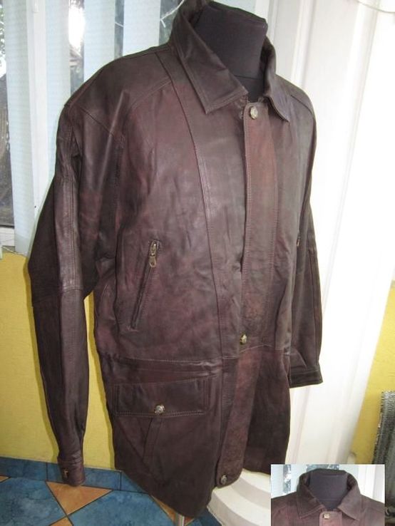 Большая оригинальная кожаная мужская куртка MORENA. Лот 291, фото №3