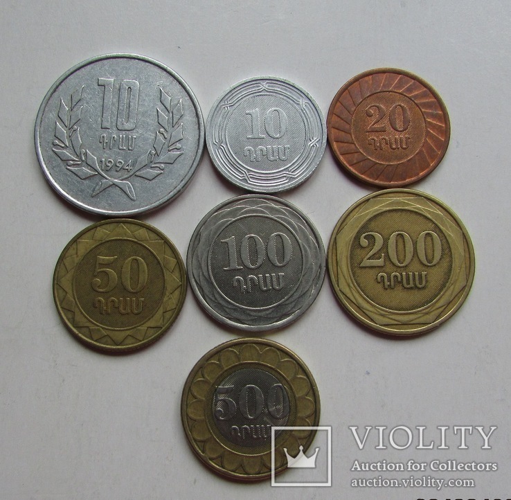 10, 10, 20, 50, 100, 200, 500 драмов 1994, 2003-2004 Армения