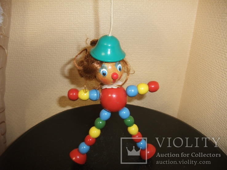 Деревянная игрушка Клоун. СССР  80- е года ХХ века., фото №2