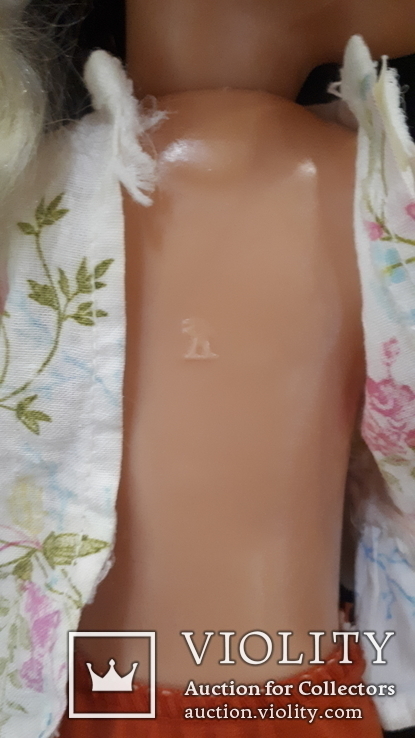 Пластмассовая кукла на резинках 44 см. Клеймо., фото №7
