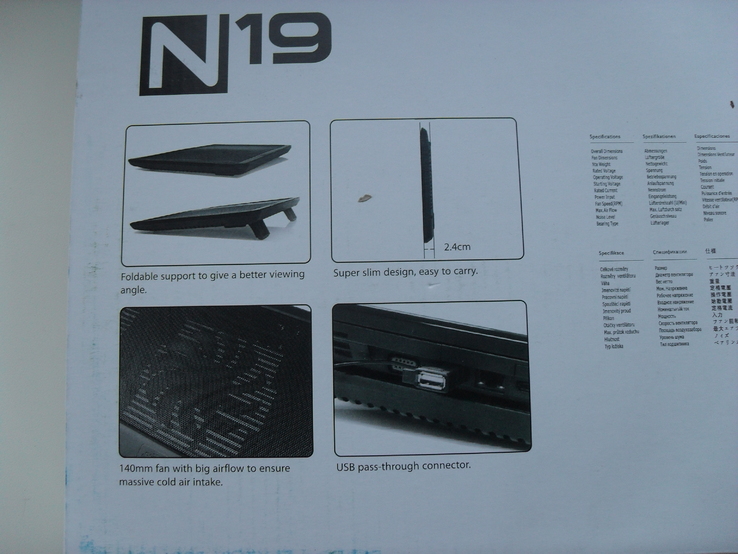 Охлаждающая подставка для ноутбука N19, фото №5