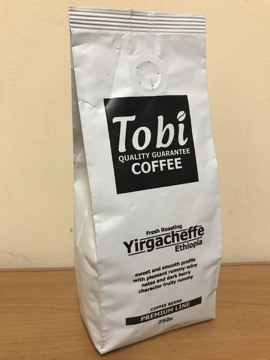 Элитный кофе в зернах свежей обжарки Ethiopia Yirgacheffe Tobi coffee 250 г