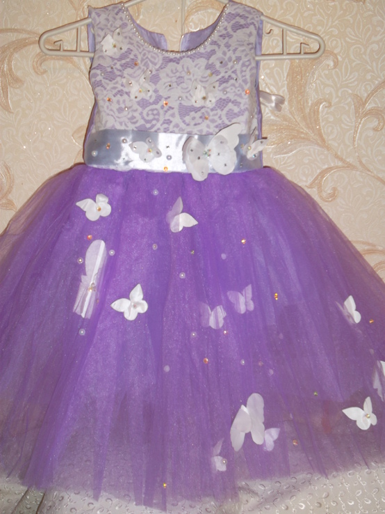 Eleganckie sukienka na dziewczynkę 3-4l Motyle, numer zdjęcia 2