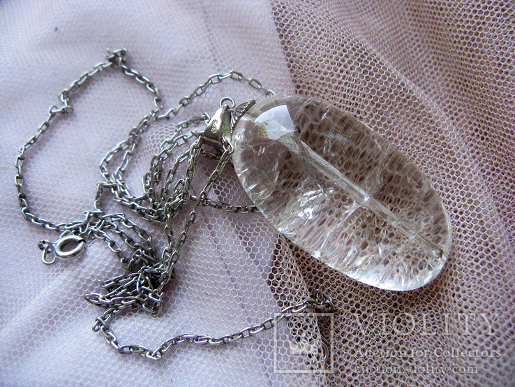 Кулон серебро 925, горный русталь, фото №2
