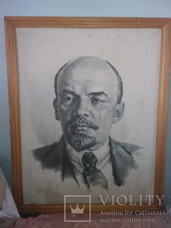 Ленин портрет в рамке 87*70см, фото №2