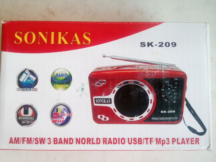 Радио FM+usb+card встроенный аккумулятор, фото №5
