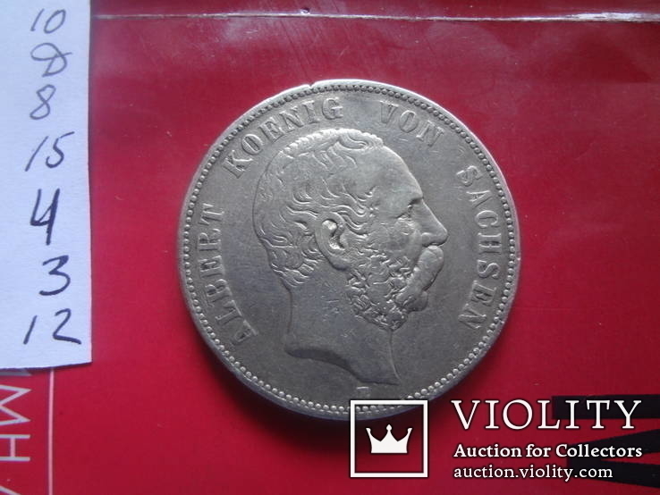 5 марок 1875 Саксония   (4.3.12)~, фото №11