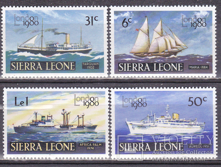 Сьерра Леоне 1980 Транспорт, Корабли, Парусники MNH