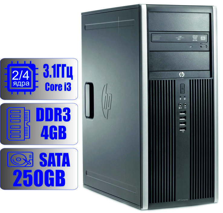 Системный блок HP 2-ядра 3.1GHz/DDR3-4Gb/HDD-250Gb, фото №2