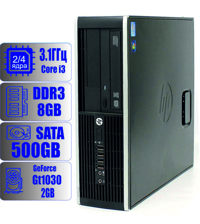 Игровой компьютер HP Intel Core i3 - 2 ядра 3.1GHz/8Gb/HDD-500Gb/GeForce GT1030, фото №2