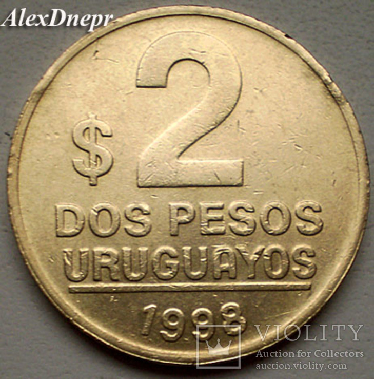 Уругвай, 2 песо 1998, фото №3