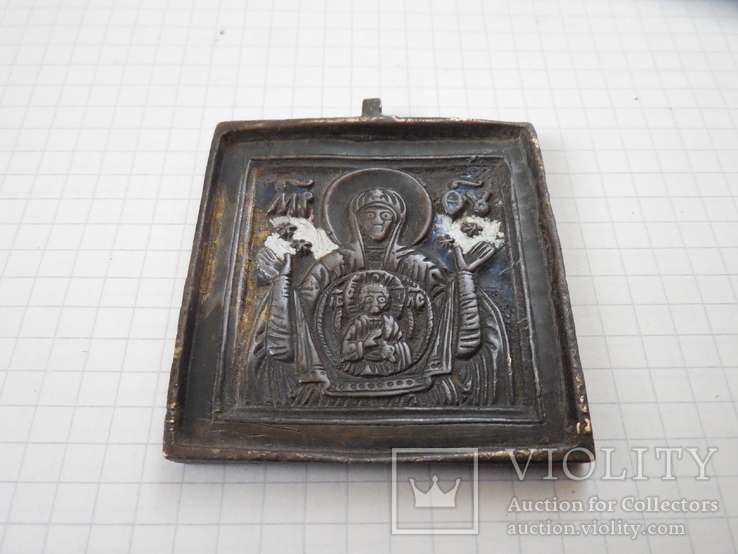Иконка литая Знамение Пресвятой Богородицы, фото №3