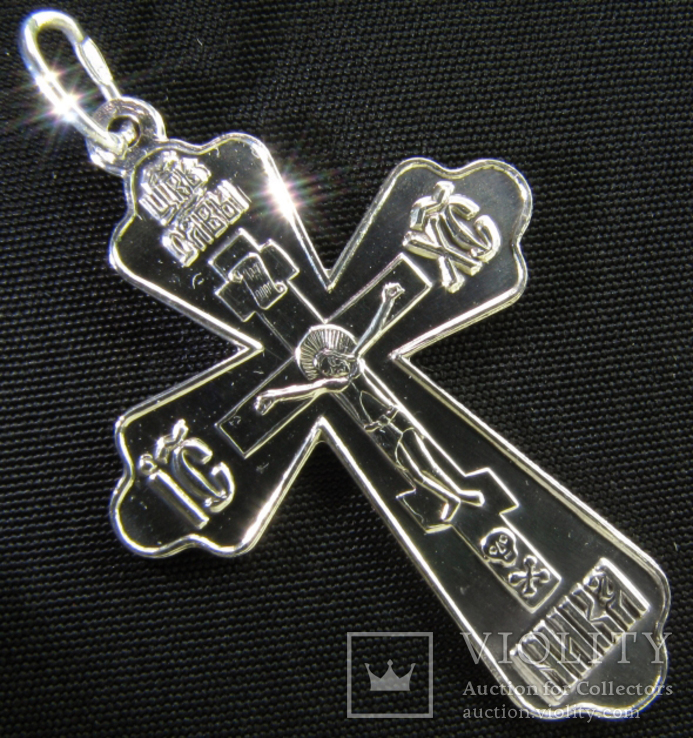 Серебряный крест Заводское Серебро Новое, фото №3