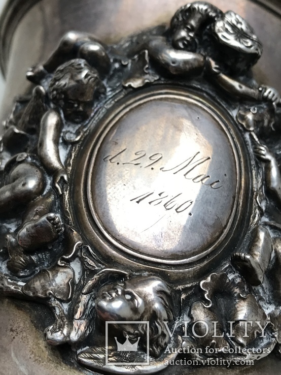 Бокал серебро 84 проба ангел 1860 года 0.33 литра, фото №5