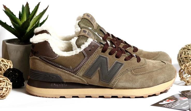 0269 Зимние Кроссовки New Balance Цвет Болотный на меху 38 размер 24,5 см стелька, фото №5