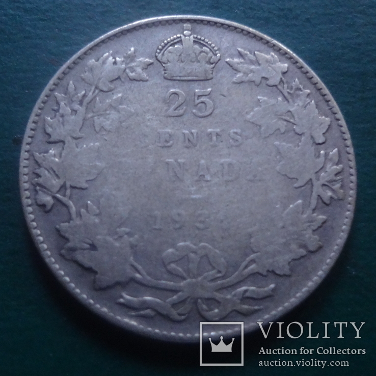 25 центов 1932 Канада серебро  (2.1.11)~, фото №3