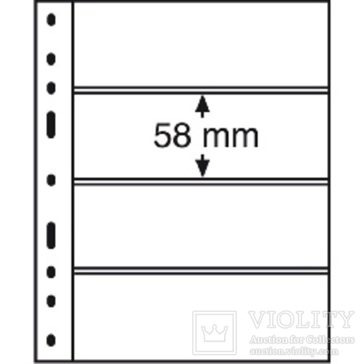 Лист OPTIMA для марок на 4 строк 180 x 58 mm черный