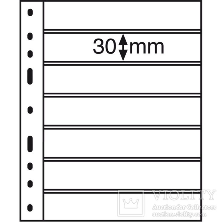 Лист OPTIMA для марок на 7 строк 180 x 30 mm черный
