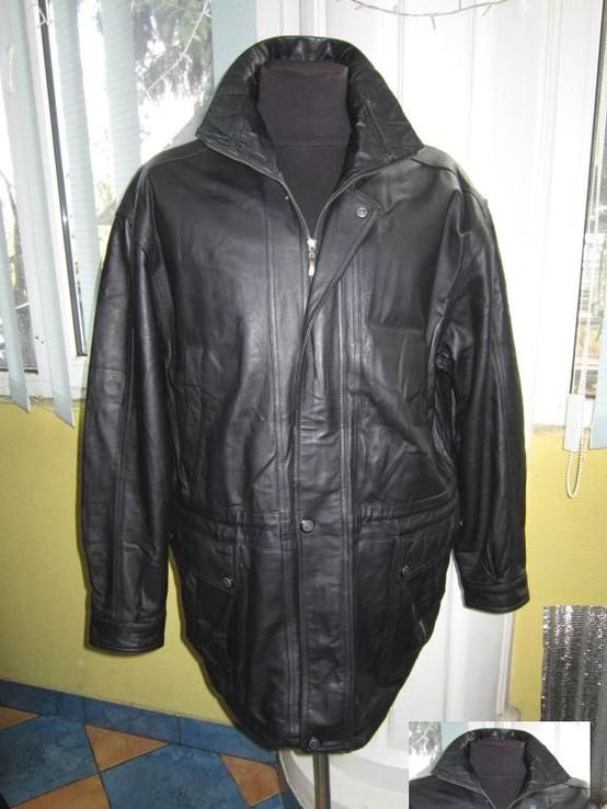 Утеплённая кожаная мужская куртка JCC. Лот 305, фото №2
